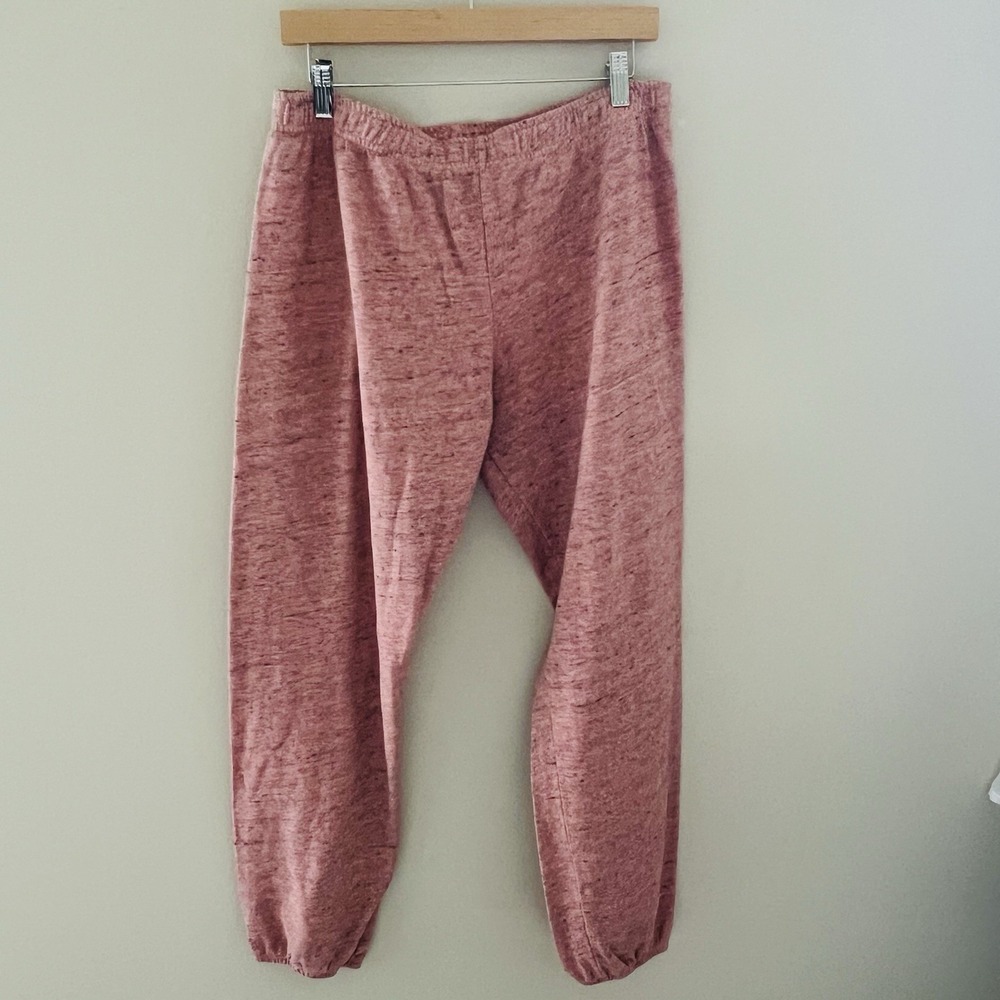 Monrow Unisex Jogger Sweatpants Pink Drawstring Rayon Blend Size XL